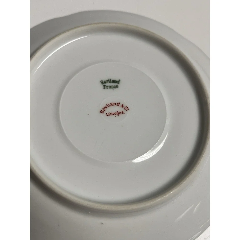 Haviland‎ Limoges Silver Anniversary Flat Cup Saucer Replacement Gold Rim 5 3/8